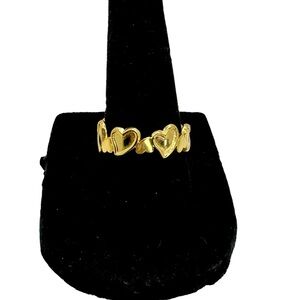 18K Gold Plated Ring of Hearts ring